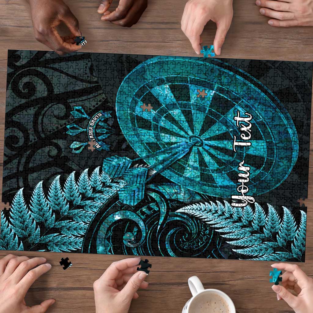 Personalised New Zealand Darts Puzzle Happiness Is A Tight Threesome Maori Paua Shell LT14 - Polynesian Pride