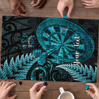 Personalised New Zealand Darts Puzzle Happiness Is A Tight Threesome Maori Paua Shell LT14 - Polynesian Pride