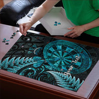 Personalised New Zealand Darts Puzzle Happiness Is A Tight Threesome Maori Paua Shell LT14 - Polynesian Pride