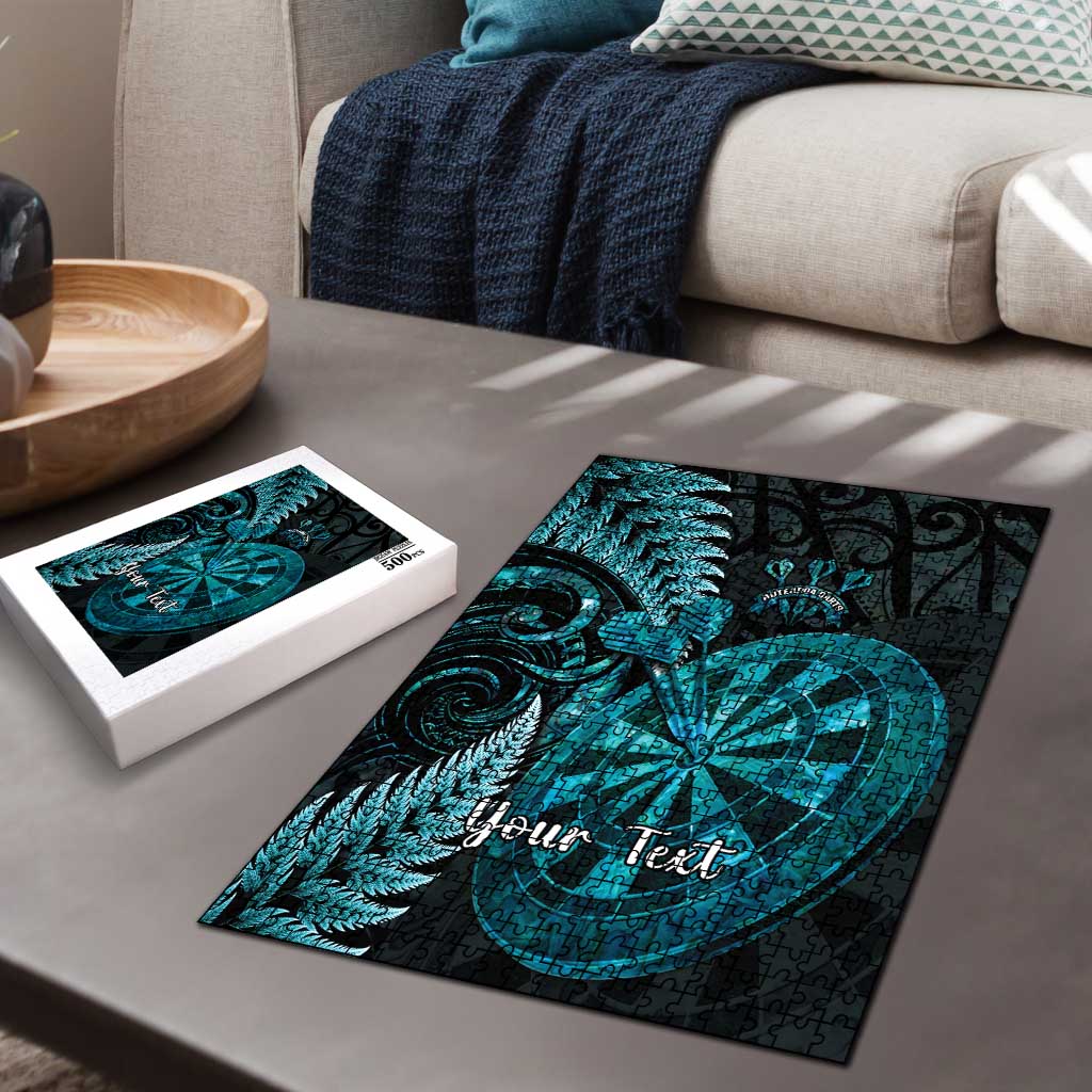 Personalised New Zealand Darts Puzzle Happiness Is A Tight Threesome Maori Paua Shell LT14 - Polynesian Pride