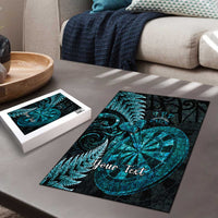 Personalised New Zealand Darts Puzzle Happiness Is A Tight Threesome Maori Paua Shell LT14 - Polynesian Pride