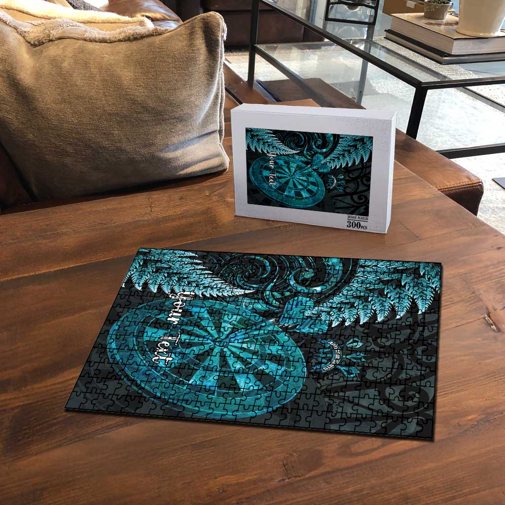 Personalised New Zealand Darts Puzzle Happiness Is A Tight Threesome Maori Paua Shell LT14 - Polynesian Pride