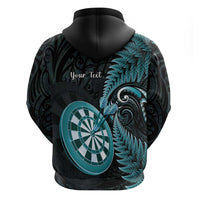 Personalised New Zealand Darts Zip Hoodie Happiness Is A Tight Threesome Maori Paua Shell LT14 - Polynesian Pride
