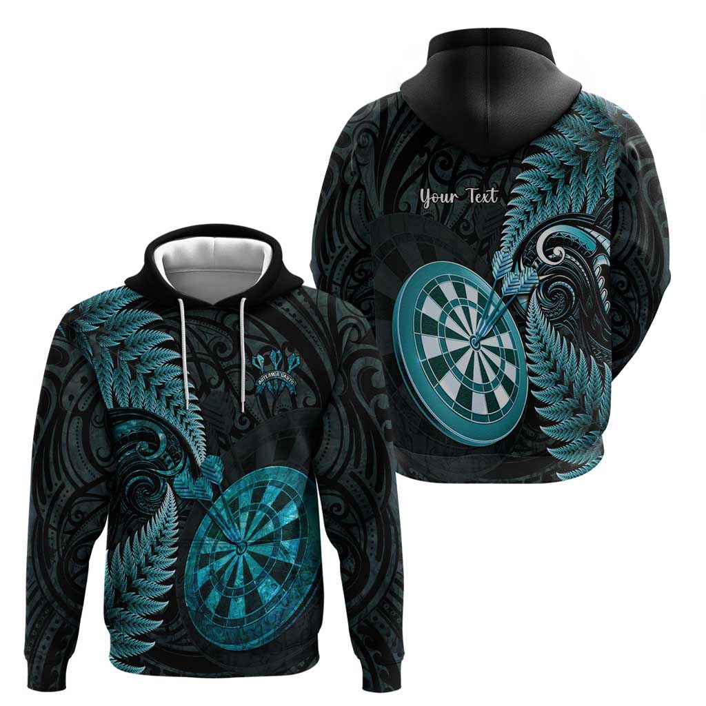Personalised New Zealand Darts Zip Hoodie Happiness Is A Tight Threesome Maori Paua Shell LT14 - Polynesian Pride