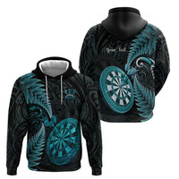 Personalised New Zealand Darts Zip Hoodie Happiness Is A Tight Threesome Maori Paua Shell LT14 - Polynesian Pride