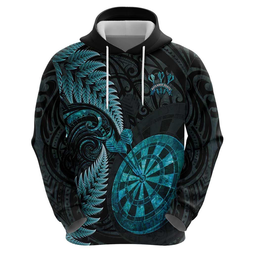 Personalised New Zealand Darts Zip Hoodie Happiness Is A Tight Threesome Maori Paua Shell LT14 - Polynesian Pride