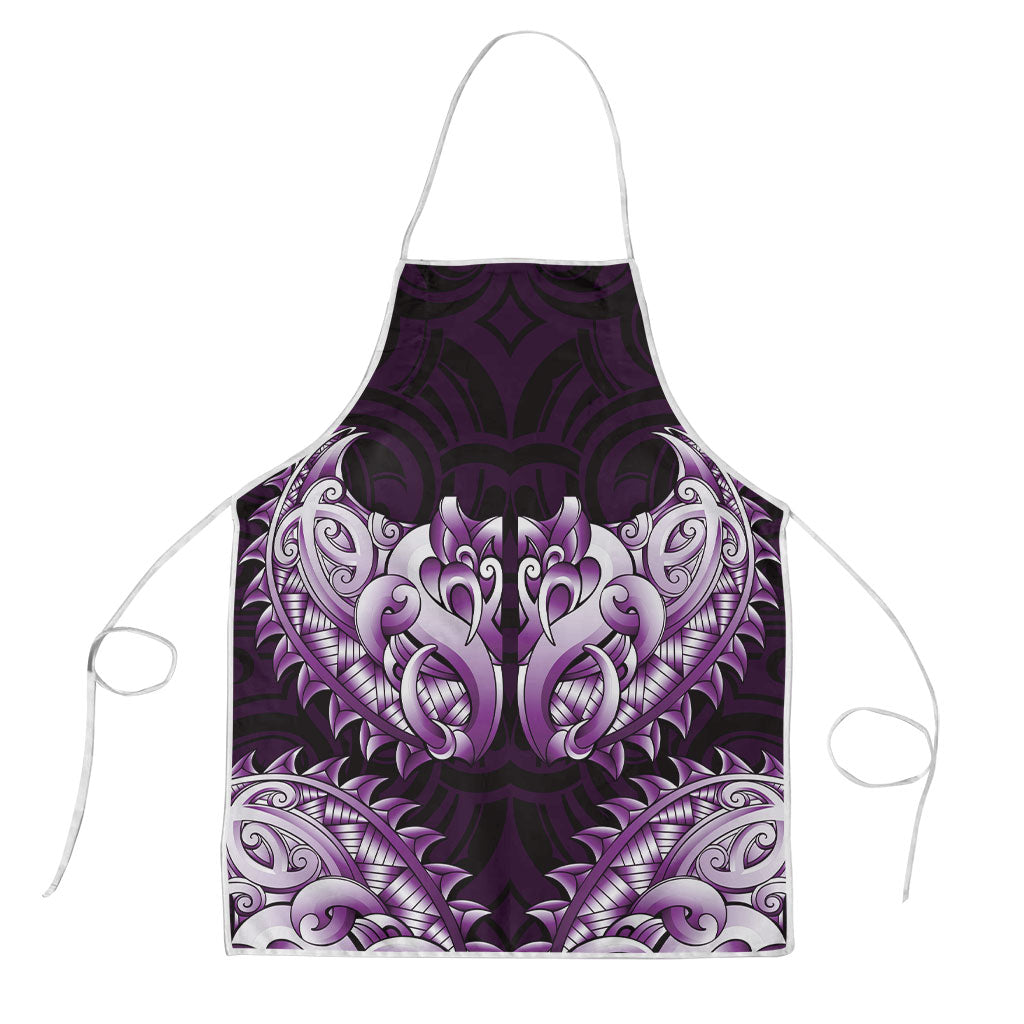 New Zealand Ta Moko Apron Aotearoa Maori Chest Tattoo Purple LT14 Purple - Polynesian Pride