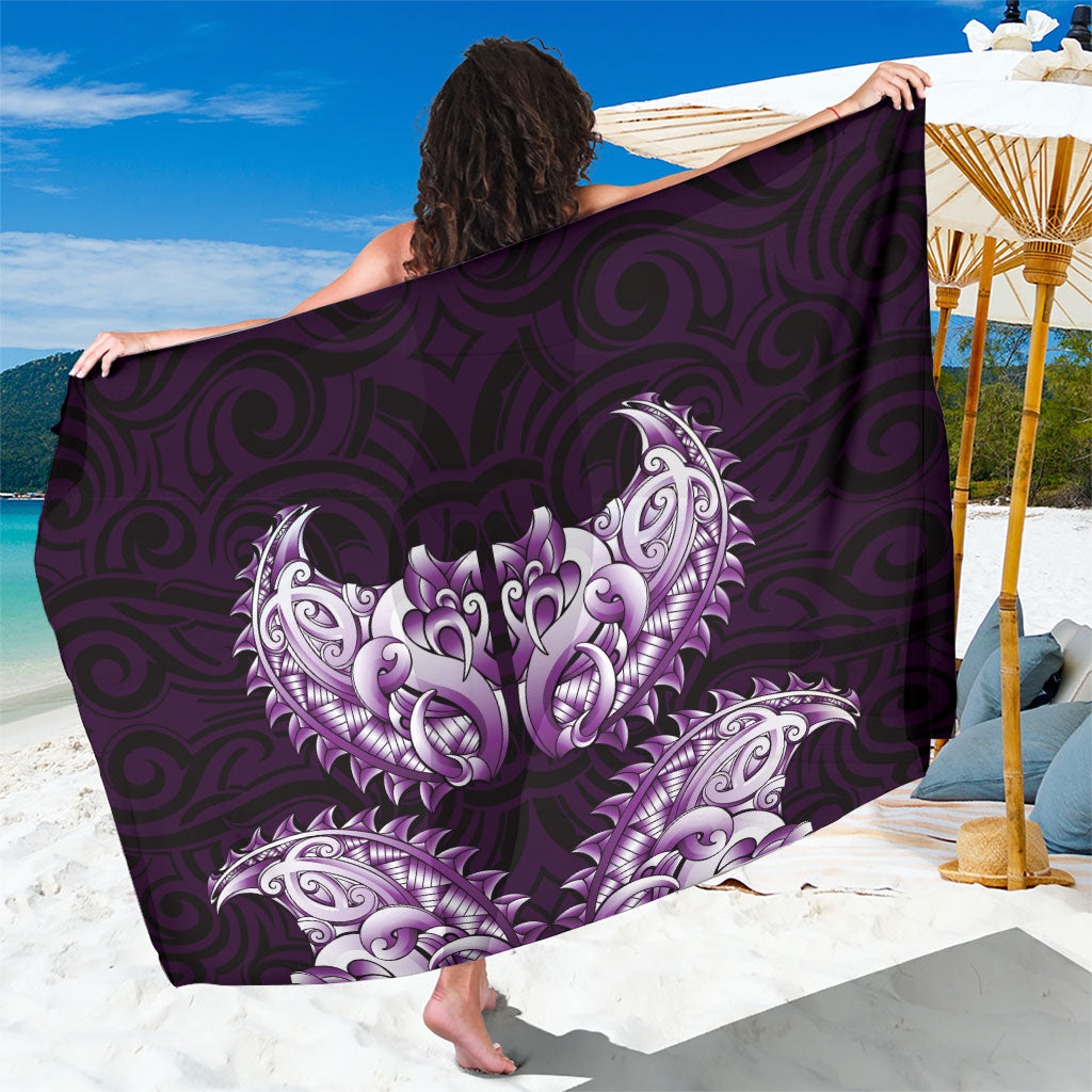 New Zealand Ta Moko Sarong Aotearoa Maori Chest Tattoo Purple LT14 One Size 44 x 66 inches Purple - Polynesian Pride