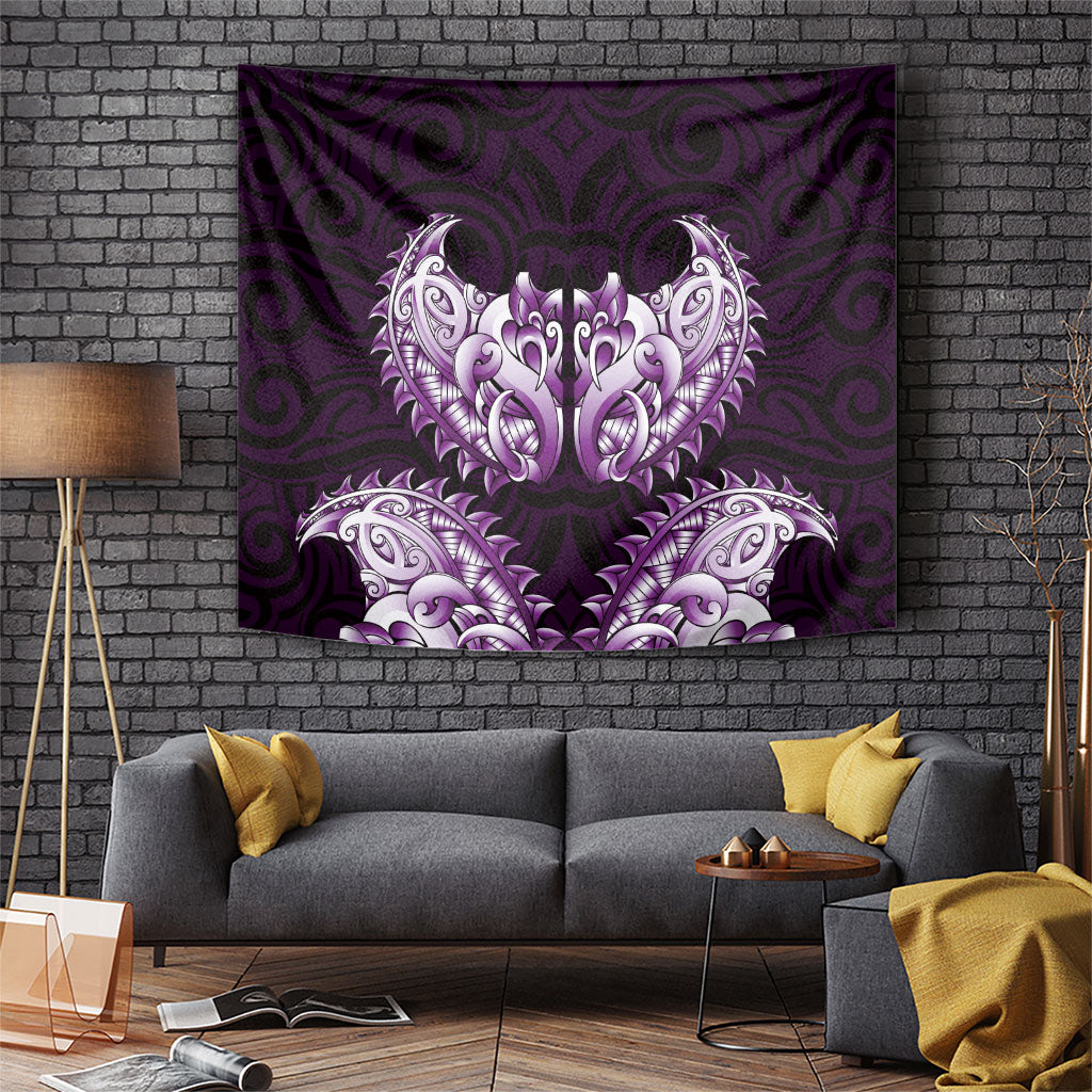 New Zealand Ta Moko Tapestry Aotearoa Maori Chest Tattoo Purple LT14 Purple - Polynesian Pride