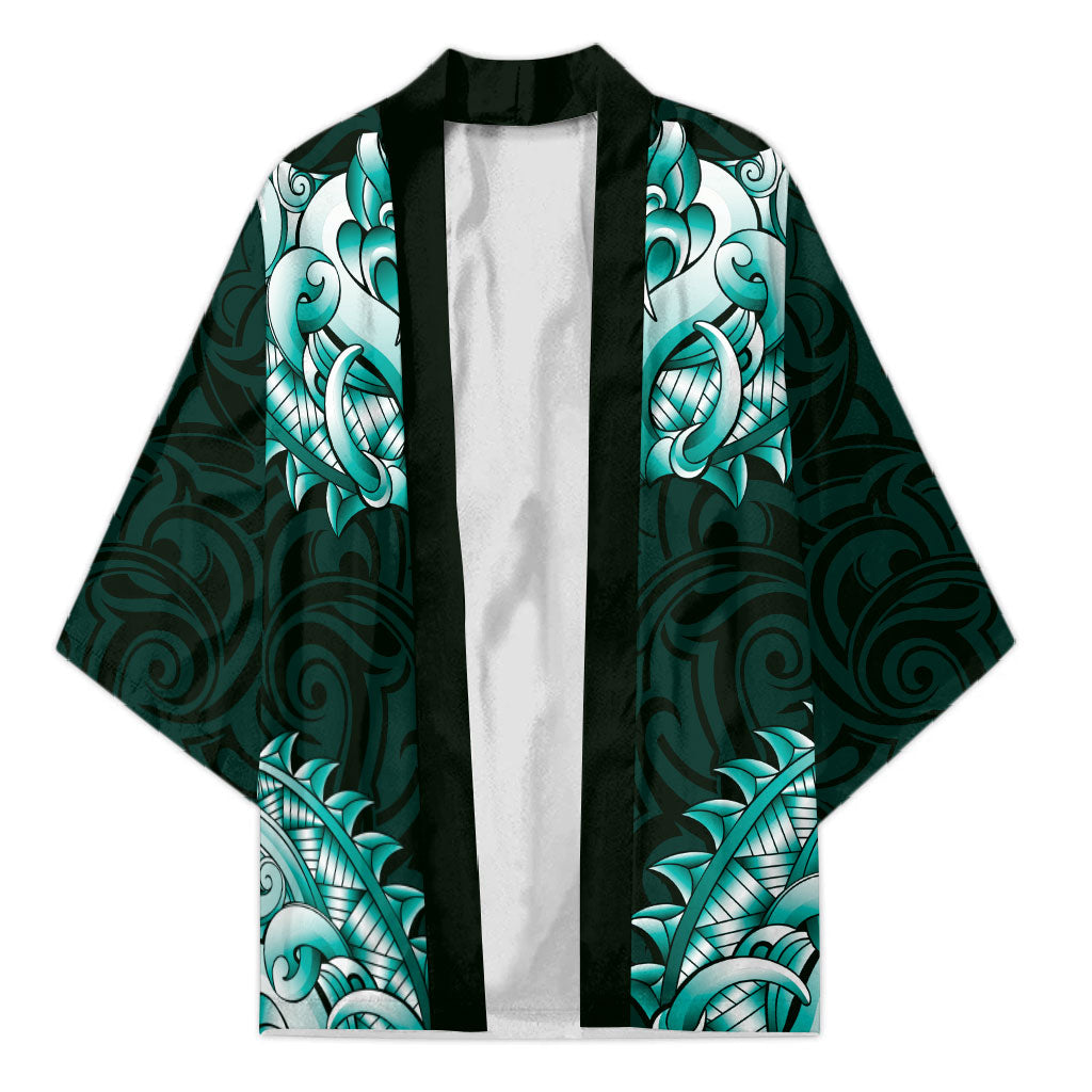 New Zealand Ta Moko Kimono Aotearoa Maori Chest Tattoo Turquoise LT14 Unisex Turquoise - Polynesian Pride