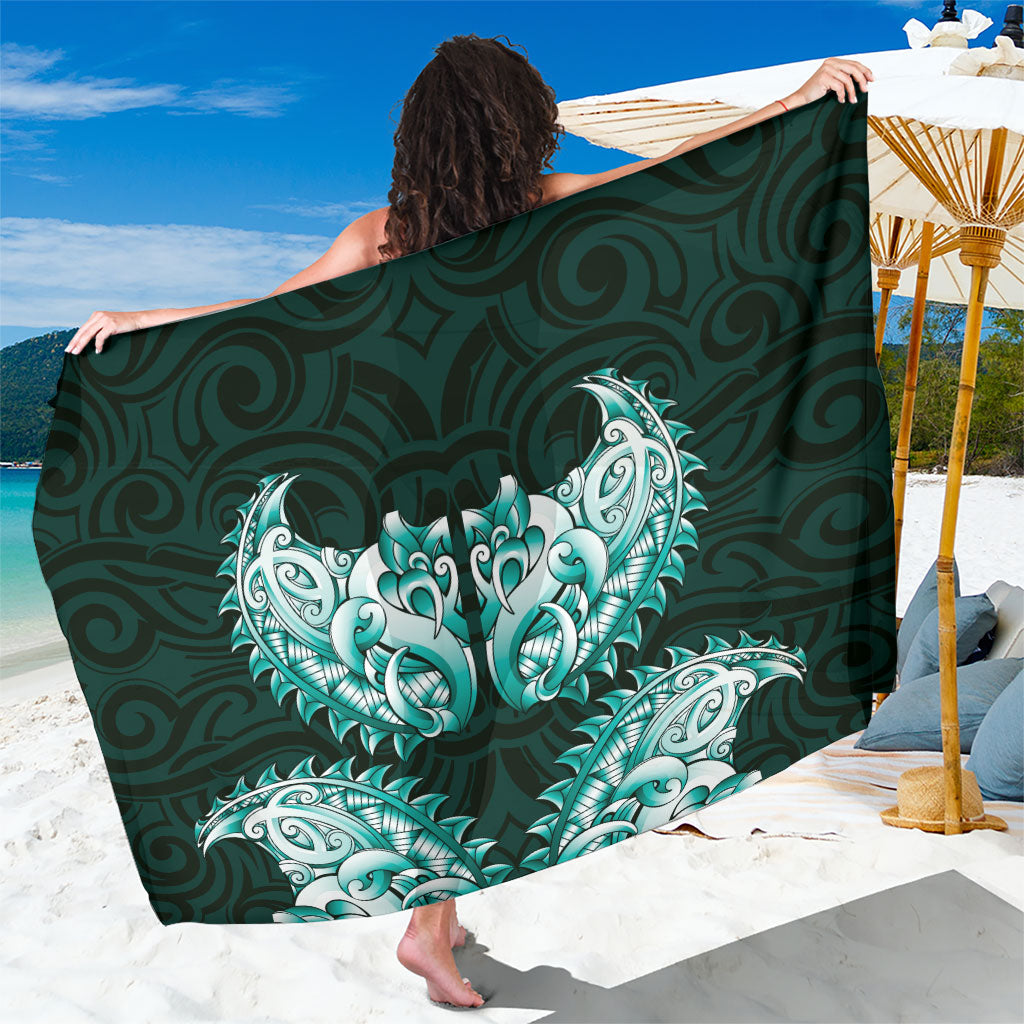 New Zealand Ta Moko Sarong Aotearoa Maori Chest Tattoo Turquoise LT14 One Size 44 x 66 inches Turquoise - Polynesian Pride