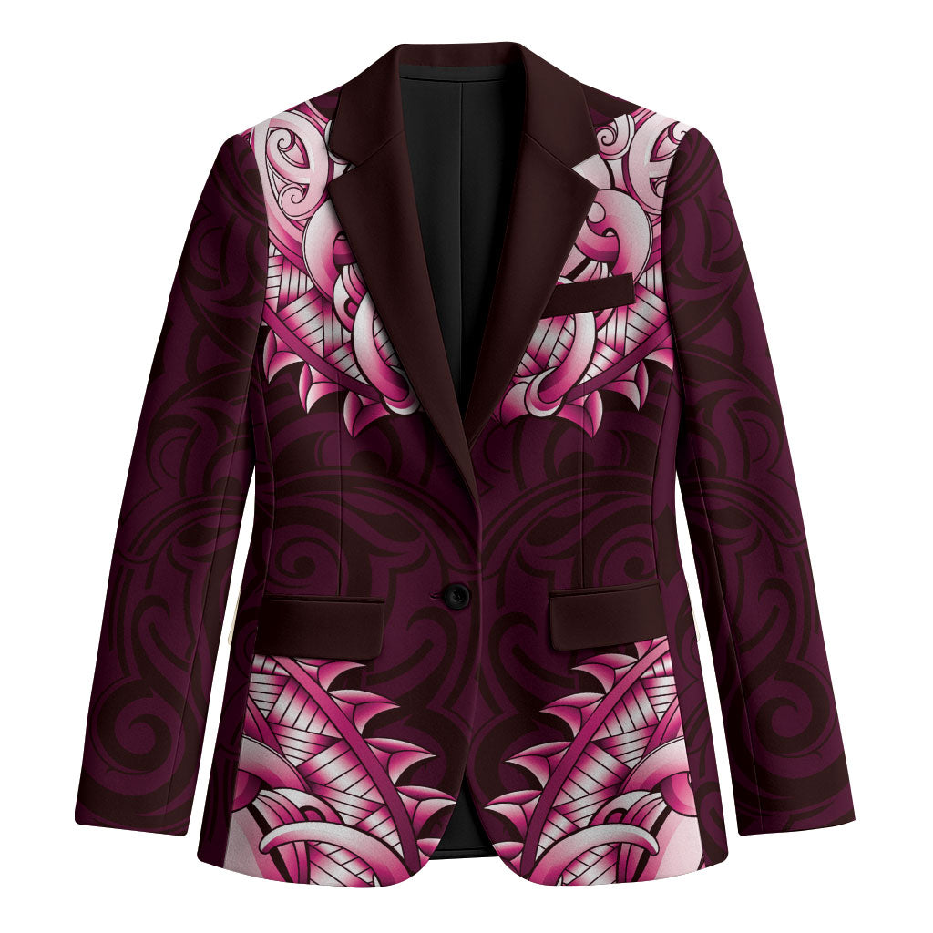 New Zealand Ta Moko Blazer Aotearoa Maori Chest Tattoo Pink LT14 Unisex Pink - Polynesian Pride