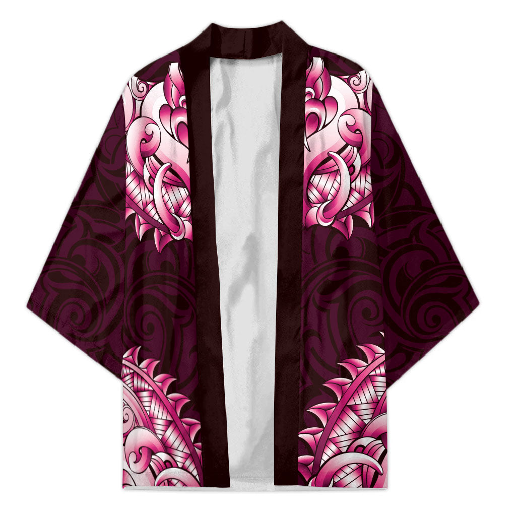New Zealand Ta Moko Kimono Aotearoa Maori Chest Tattoo Pink LT14 Unisex Pink - Polynesian Pride