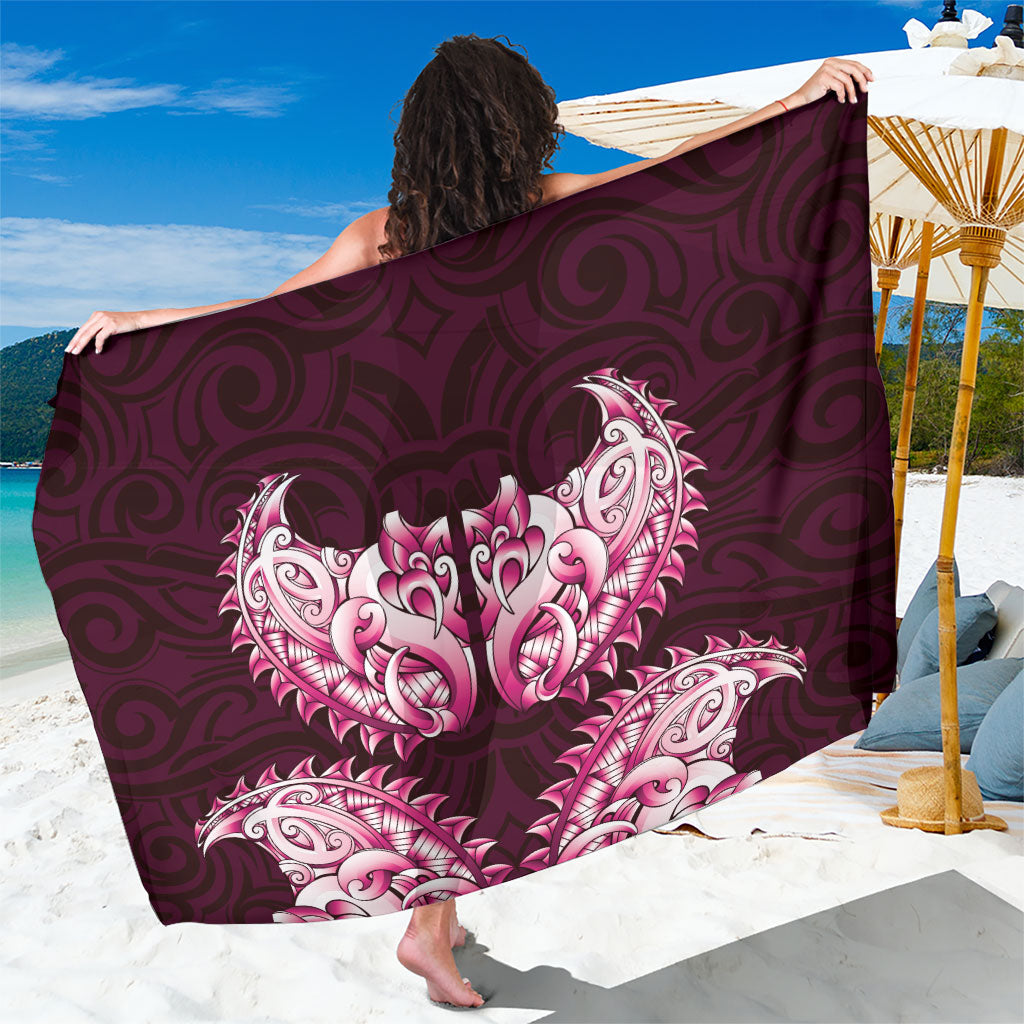 New Zealand Ta Moko Sarong Aotearoa Maori Chest Tattoo Pink LT14 One Size 44 x 66 inches Pink - Polynesian Pride