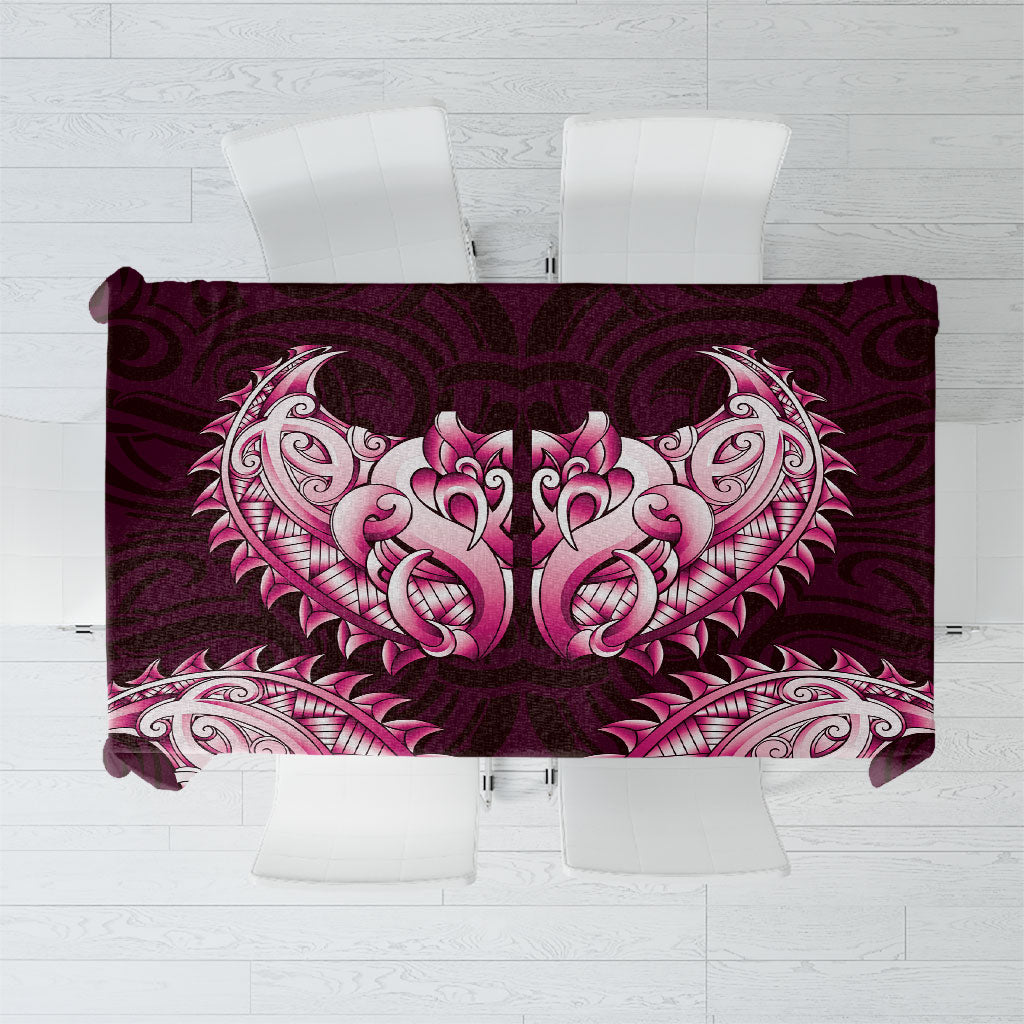 New Zealand Ta Moko Tablecloth Aotearoa Maori Chest Tattoo Pink LT14 Pink - Polynesian Pride