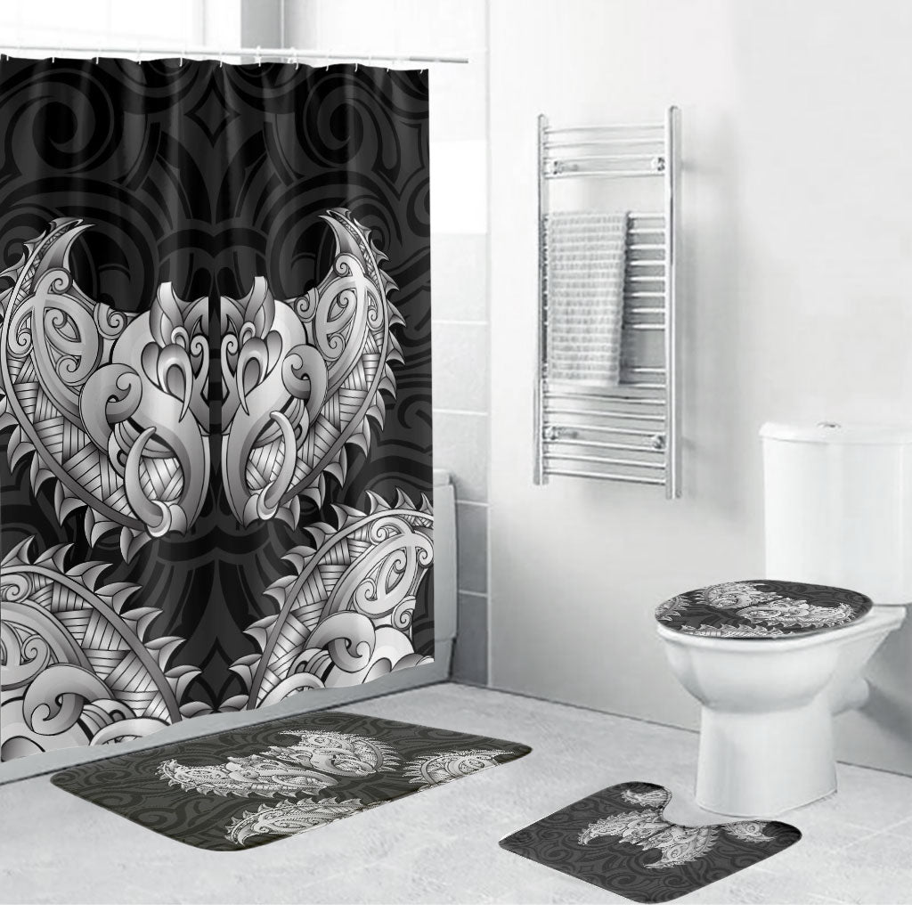 New Zealand Ta Moko Bathroom Set Aotearoa Maori Chest Tattoo Black LT14 Bathroom Set (4 pcs) Black - Polynesian Pride