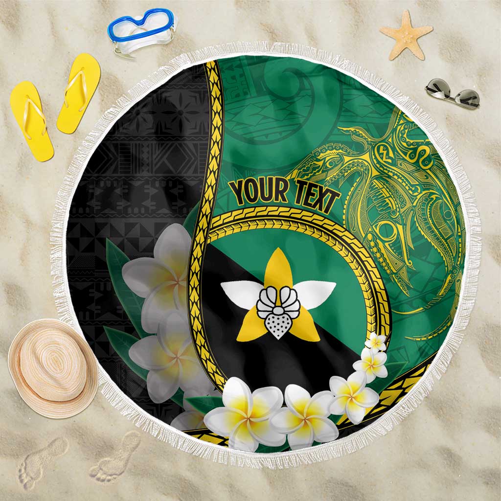 Personalised PNG Enga Provins Beach Blanket Papua New Guinea Plumeria Melanesian Pattern LT14 One Size 150cm Black - Polynesian Pride
