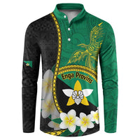 Personalised PNG Enga Provins Button Sweatshirt Papua New Guinea Plumeria Melanesian Pattern LT14 Black - Polynesian Pride