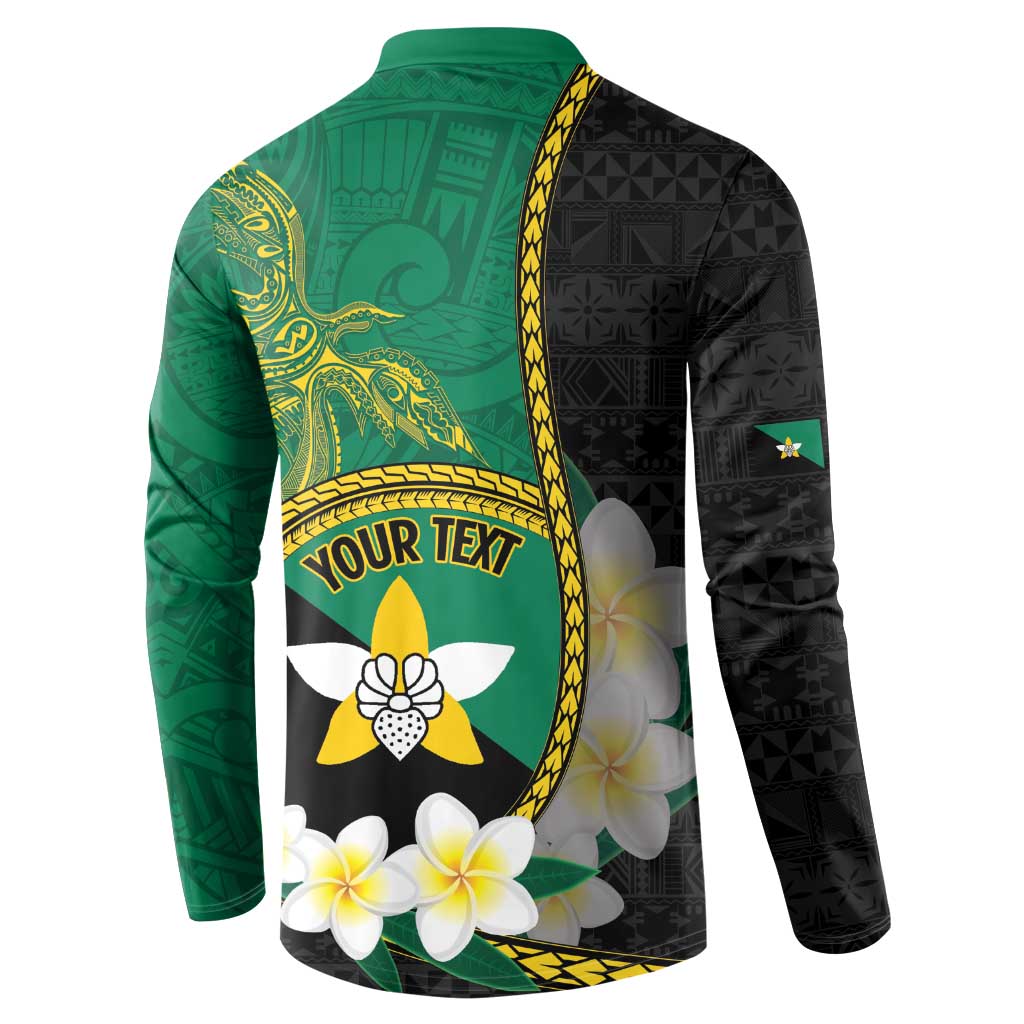 Personalised PNG Enga Provins Button Sweatshirt Papua New Guinea Plumeria Melanesian Pattern LT14 - Polynesian Pride