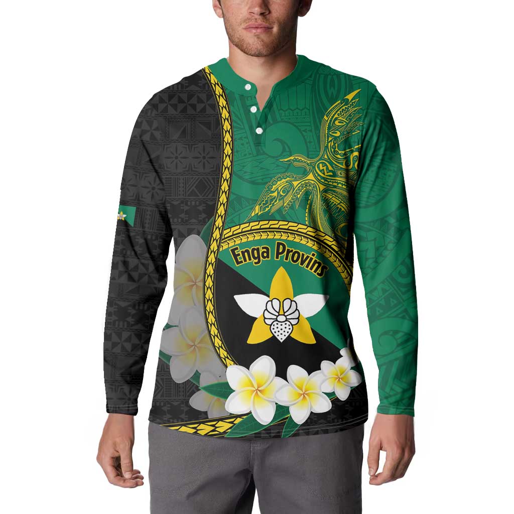 Personalised PNG Enga Provins Button Sweatshirt Papua New Guinea Plumeria Melanesian Pattern LT14 - Polynesian Pride