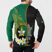 Personalised PNG Enga Provins Button Sweatshirt Papua New Guinea Plumeria Melanesian Pattern LT14 - Polynesian Pride