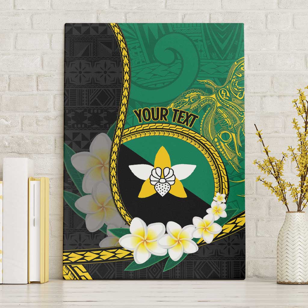 Personalised PNG Enga Provins Canvas Wall Art Papua New Guinea Plumeria Melanesian Pattern LT14 Without Frame Black - Polynesian Pride
