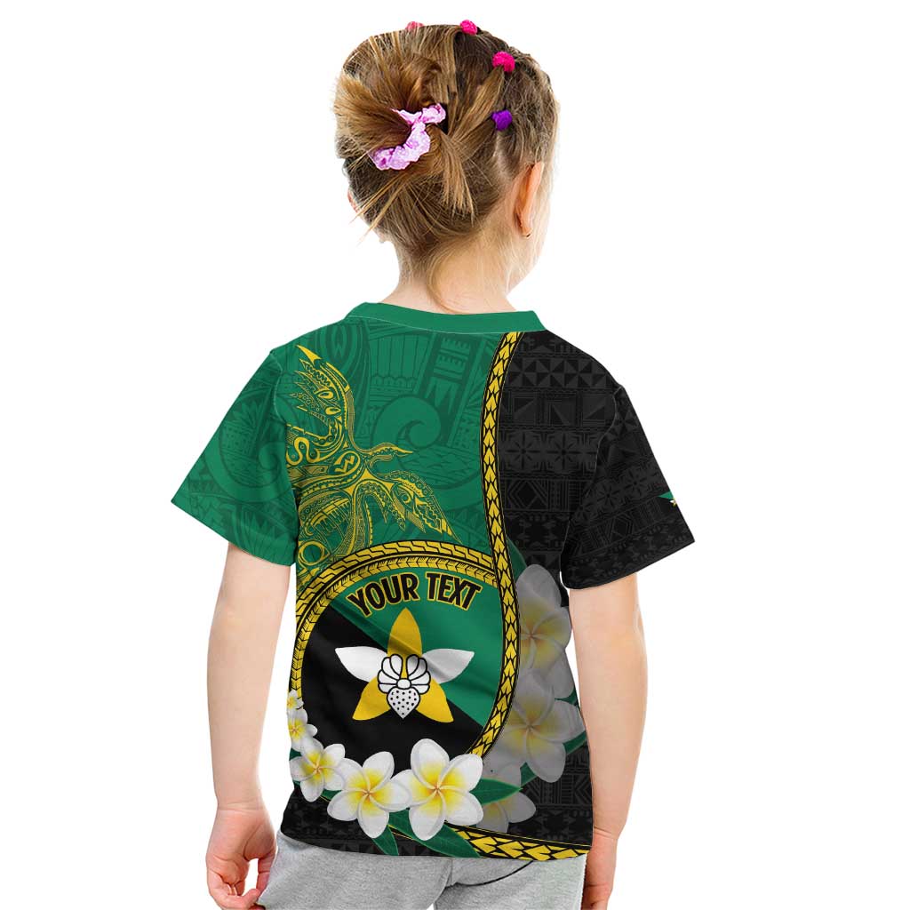 Personalised PNG Enga Provins Kid T Shirt Papua New Guinea Plumeria Melanesian Pattern LT14 - Polynesian Pride