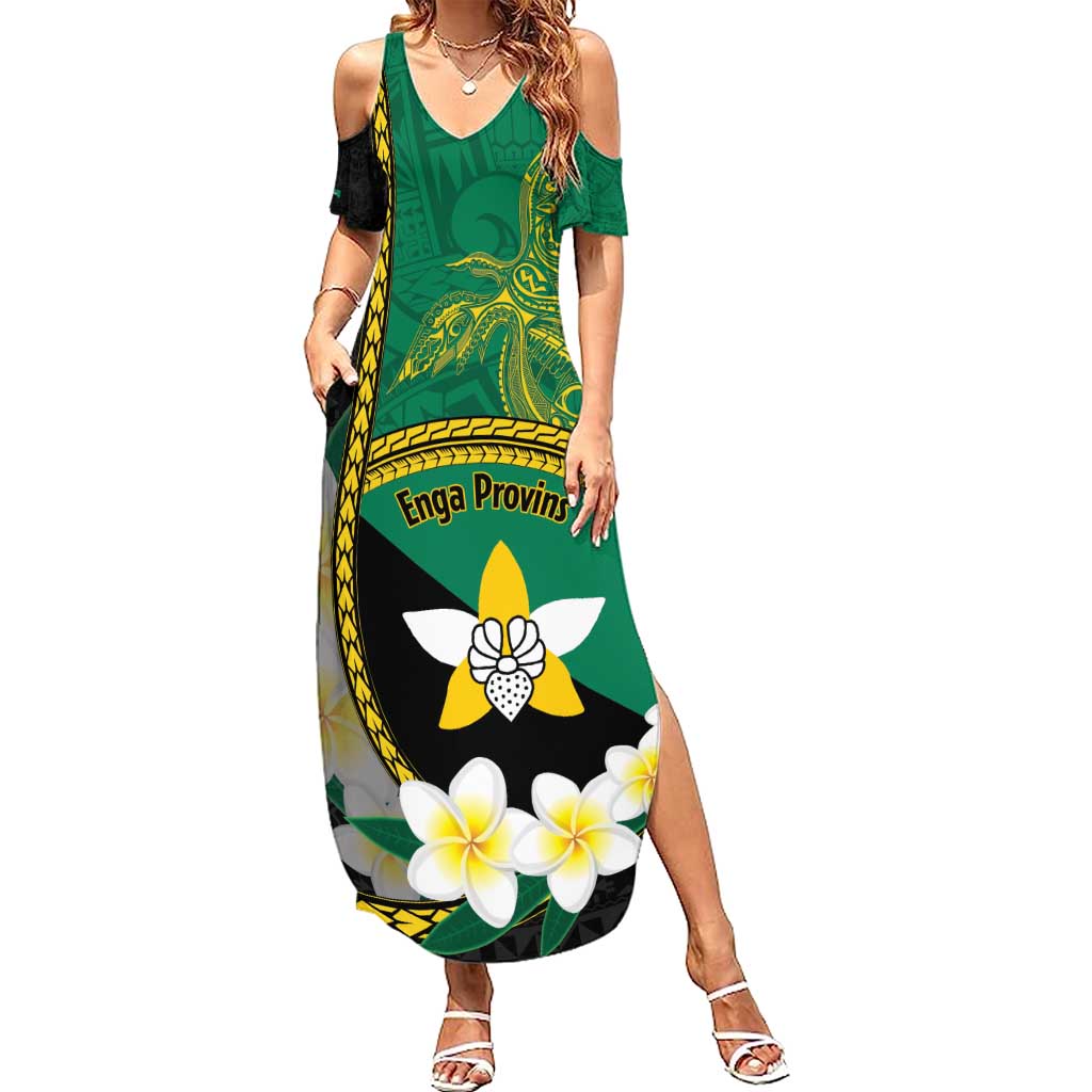 Personalised PNG Enga Provins Summer Maxi Dress Papua New Guinea Plumeria Melanesian Pattern LT14 Women Black - Polynesian Pride
