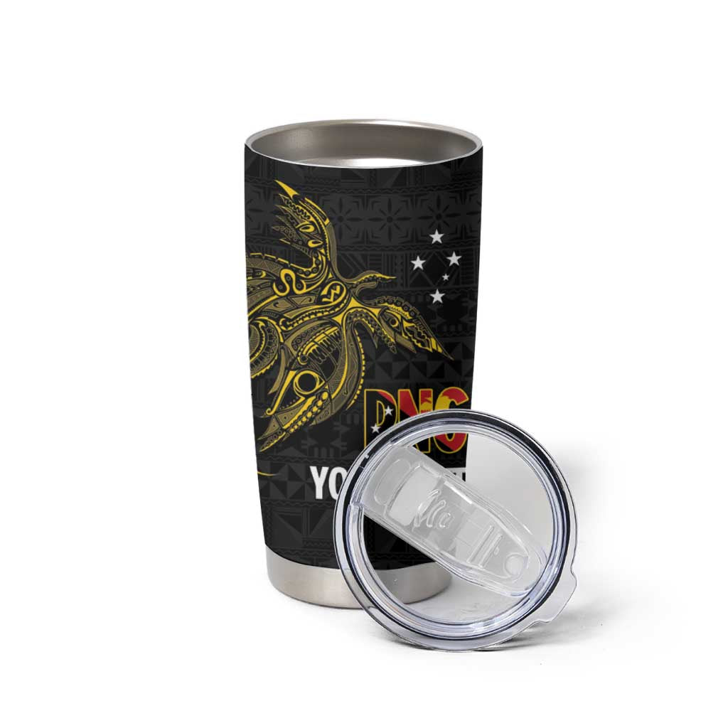 Personalised PNG Enga Provins Tumbler Cup Papua New Guinea Plumeria Melanesian Pattern LT14 - Polynesian Pride