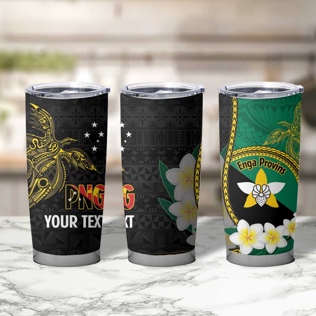 Personalised PNG Enga Provins Tumbler Cup Papua New Guinea Plumeria Melanesian Pattern LT14 - Polynesian Pride
