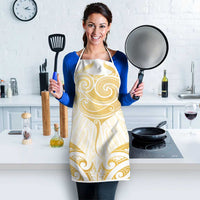Gold White New Zealand Manta Ray Apron Aotearoa Maori Haehae LT14 - Polynesian Pride