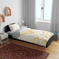 Gold White New Zealand Manta Ray Bedding Set Aotearoa Maori Haehae LT14 - Polynesian Pride