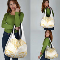 Gold White New Zealand Manta Ray Grocery Bag Aotearoa Maori Haehae LT14 - Polynesian Pride