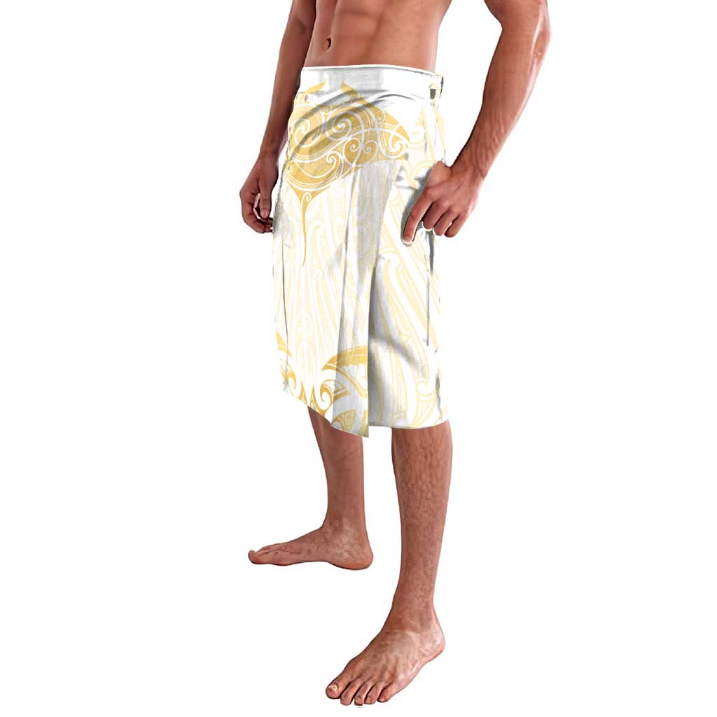 Gold White New Zealand Manta Ray Lavalava Aotearoa Maori Haehae LT14 - Polynesian Pride