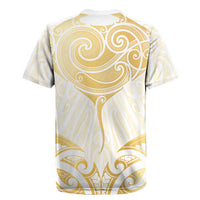 Gold White New Zealand Manta Ray Rugby Jersey Aotearoa Maori Haehae LT14 - Polynesian Pride