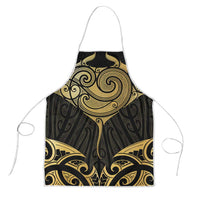 Gold Black New Zealand Manta Ray Apron Aotearoa Maori Haehae LT14 Black - Polynesian Pride