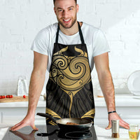 Gold Black New Zealand Manta Ray Apron Aotearoa Maori Haehae LT14 - Polynesian Pride