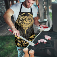 Gold Black New Zealand Manta Ray Apron Aotearoa Maori Haehae LT14 - Polynesian Pride