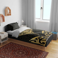 Gold Black New Zealand Manta Ray Bedding Set Aotearoa Maori Haehae LT14 - Polynesian Pride