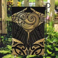Gold Black New Zealand Manta Ray Garden Flag Aotearoa Maori Haehae LT14 Garden Flag Black - Polynesian Pride