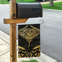 Gold Black New Zealand Manta Ray Garden Flag Aotearoa Maori Haehae LT14 - Polynesian Pride