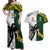 South Africa And Fiji Rugby Couples Matching Off Shoulder Maxi Dress and Hawaiian Shirt 2023 World Cup Fijian Tapa With Kente Pattern LT14 Green - Polynesian Pride