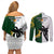 South Africa And Fiji Rugby Couples Matching Off Shoulder Short Dress and Long Sleeve Button Shirts 2023 World Cup Fijian Tapa With Kente Pattern LT14 - Polynesian Pride