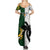 South Africa And Fiji Rugby Summer Maxi Dress 2023 World Cup Fijian Tapa With Kente Pattern LT14 - Polynesian Pride