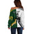 Custom South Africa And Fiji Rugby Off Shoulder Sweater 2023 World Cup Fijian Tapa With Kente Pattern LT14 - Polynesian Pride