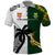 Custom South Africa And Fiji Rugby Polo Shirt 2023 World Cup Fijian Tapa With Kente Pattern LT14 Green - Polynesian Pride