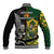 South Africa And Aotearoa Rugby Baseball Jacket 2023 Springboks Kente Combine All Black Maori Fern LT14 - Polynesian Pride