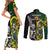 South Africa And Aotearoa Rugby Couples Matching Short Sleeve Bodycon Dress and Long Sleeve Button Shirts 2023 Springboks Kente Combine All Black Maori Fern LT14 - Polynesian Pride