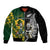 South Africa And Aotearoa Rugby Sleeve Zip Bomber Jacket 2023 Springboks Kente Combine All Black Maori Fern LT14 Unisex Green - Polynesian Pride