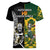 South Africa And Aotearoa Rugby Women V Neck T Shirt 2023 Springboks Kente Combine All Black Maori Fern LT14 - Polynesian Pride